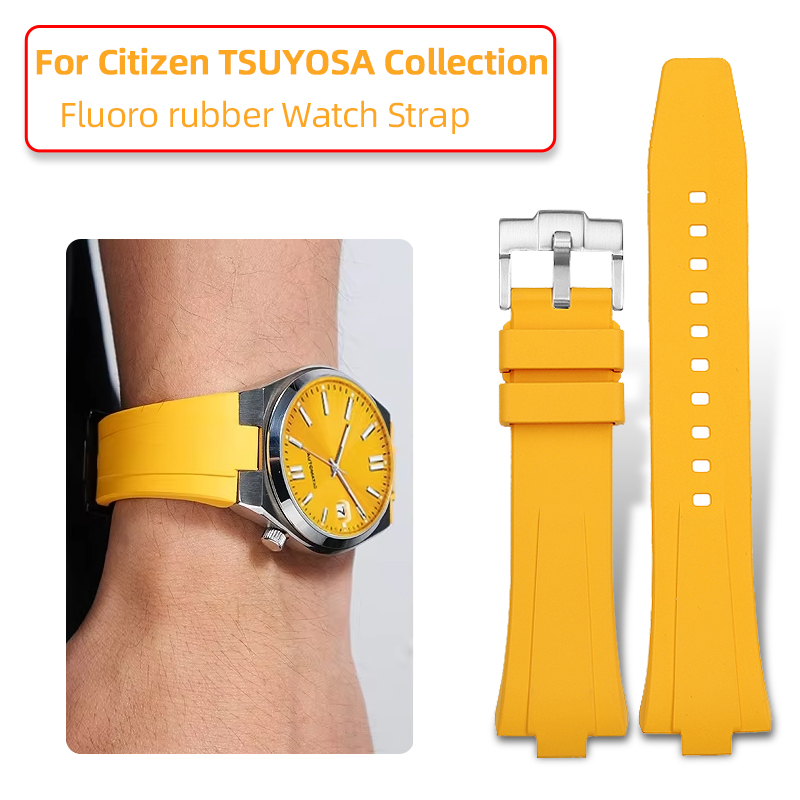 Citizen Watch Tsuyosa - 9x26 มม.FKM ฟลูออโร รับเบอร์ สายรัด คอนเว็กซ์