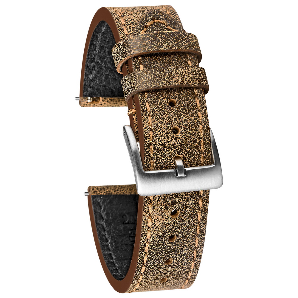 Leather Strap Quick Release - Hemsut Quick Release นาฬิกาหนังวงอิตาเลี่ยน Mastrotto สีน้ำตาลนาฬิกาหนัง