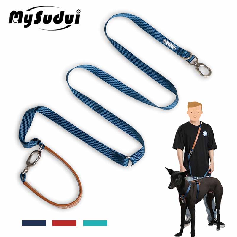 Leather Strap Quick Release - Mysudui 5 In 1 Multi-Function ปรับสุนัขมือฟรีการฝึกอบรมสัตว์เลี้ยงสายจูงอเนกประสงค์สายจูงสุนัข