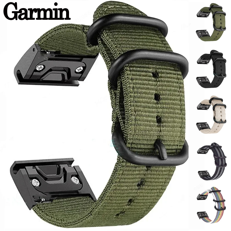 Canvas Strap Watch - สายไนลอนผ้าใบสำหรับ Garmin Fenix 7 6X 6S