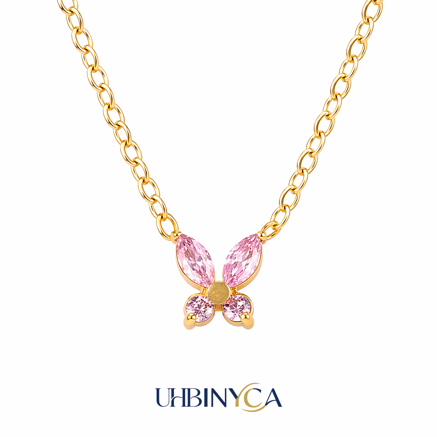 Butterfly Clasp Deployant - สร้อยคอจี้รูปผีเสื้อประดับเซอร์โคเนีย วัสดุสแตนเลสกันน้ำ เหมาะสำหรับใส่ทุกวัน ดีไซน์หรูหรา น้ำหนักเบา ของขวัญสุดหรูสำหรับผู้หญิง