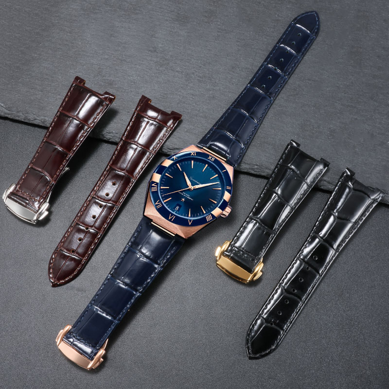 Omega Watch Constellation - สายนาฬิกาหนังแท้สำหรับ Omega กลุ่มดาว131.33วิกผมแบบซ่อนสีฟ้า25x18X13mm 25x18X14mm สร้อยข้อมือนาฬิกาธุรกิจ