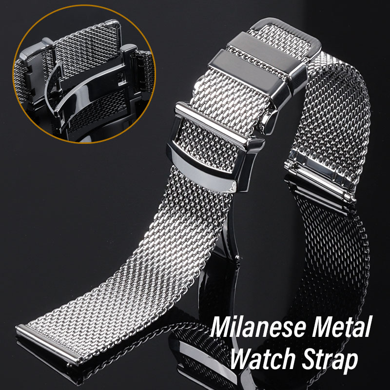 Mesh Strap Metal - สายนาฬิกาแบบตาข่าย Milanese สำหรับ IWC Pilot สายสแตนเลสสำหรับ