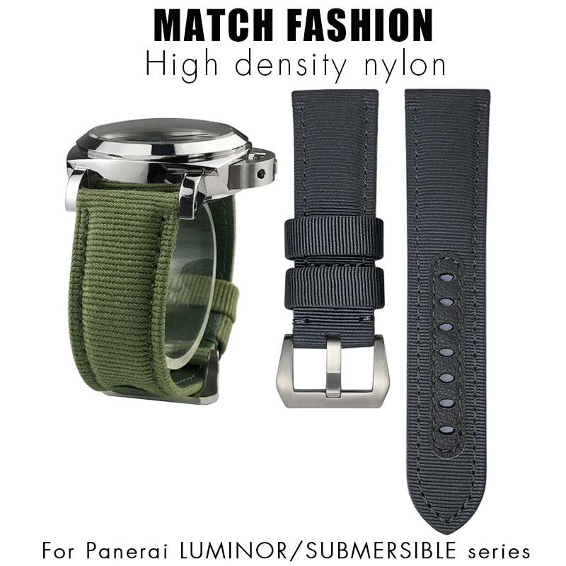 Canvas Strap Watch - สำหรับ Panerai 24มม. สายนาฬิกาผ้าไนลอนแบบใหม่สำหรับ Luminor ใต้น้ำ