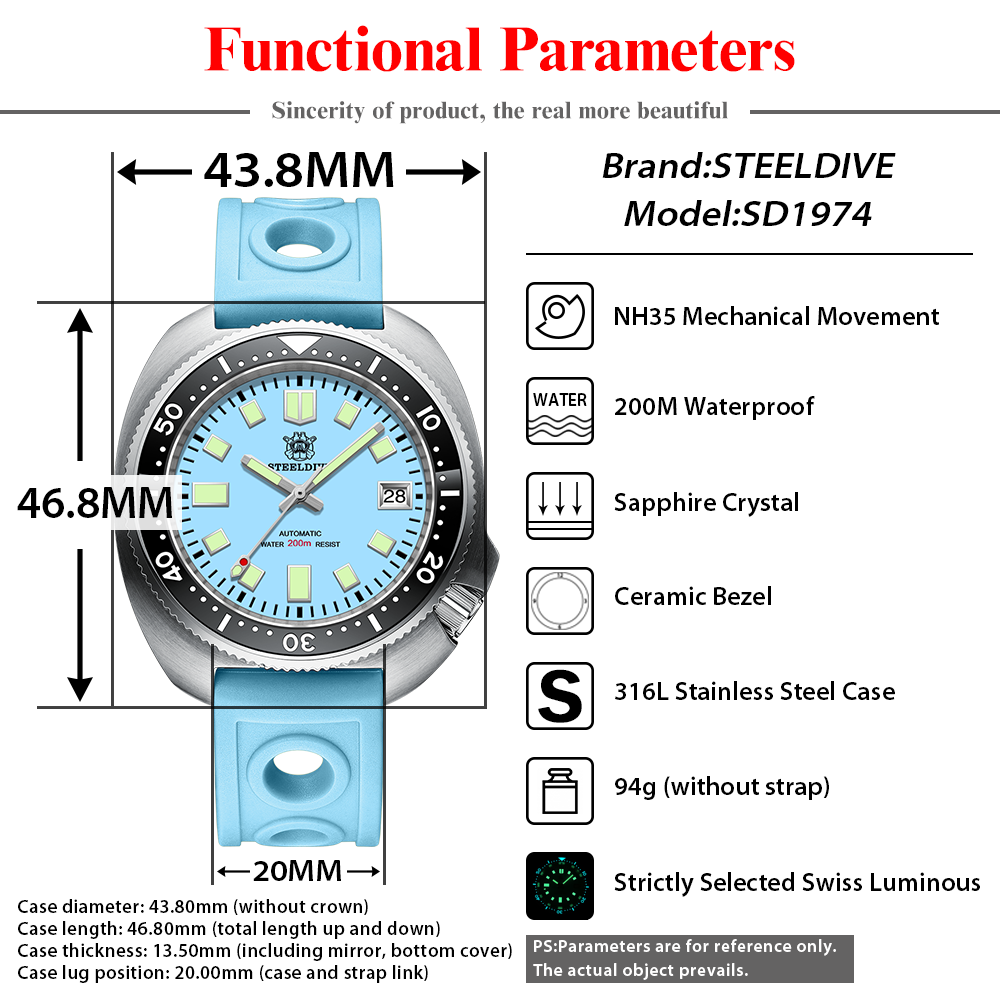 STEELDIVE SD1974 ใหม่ 43.8 มม. - Seiko Watch Prospex บทวิจารณ์และราคา