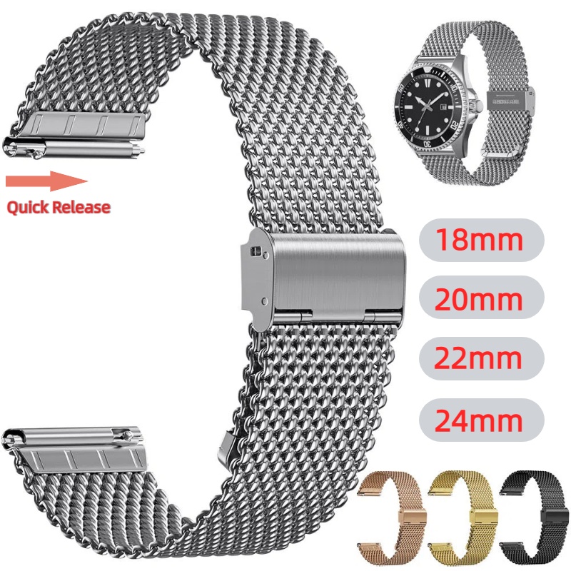 18 มม. 20 มม. 22 มม. 24 มม. สา - Mesh Strap Metal บทวิจารณ์และราคา