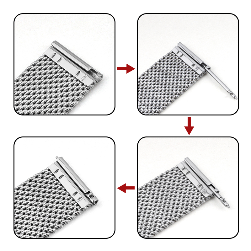 18 มม. 20 มม. 22 มม. 24 มม. สา - Mesh Strap Metal บทวิจารณ์และราคา