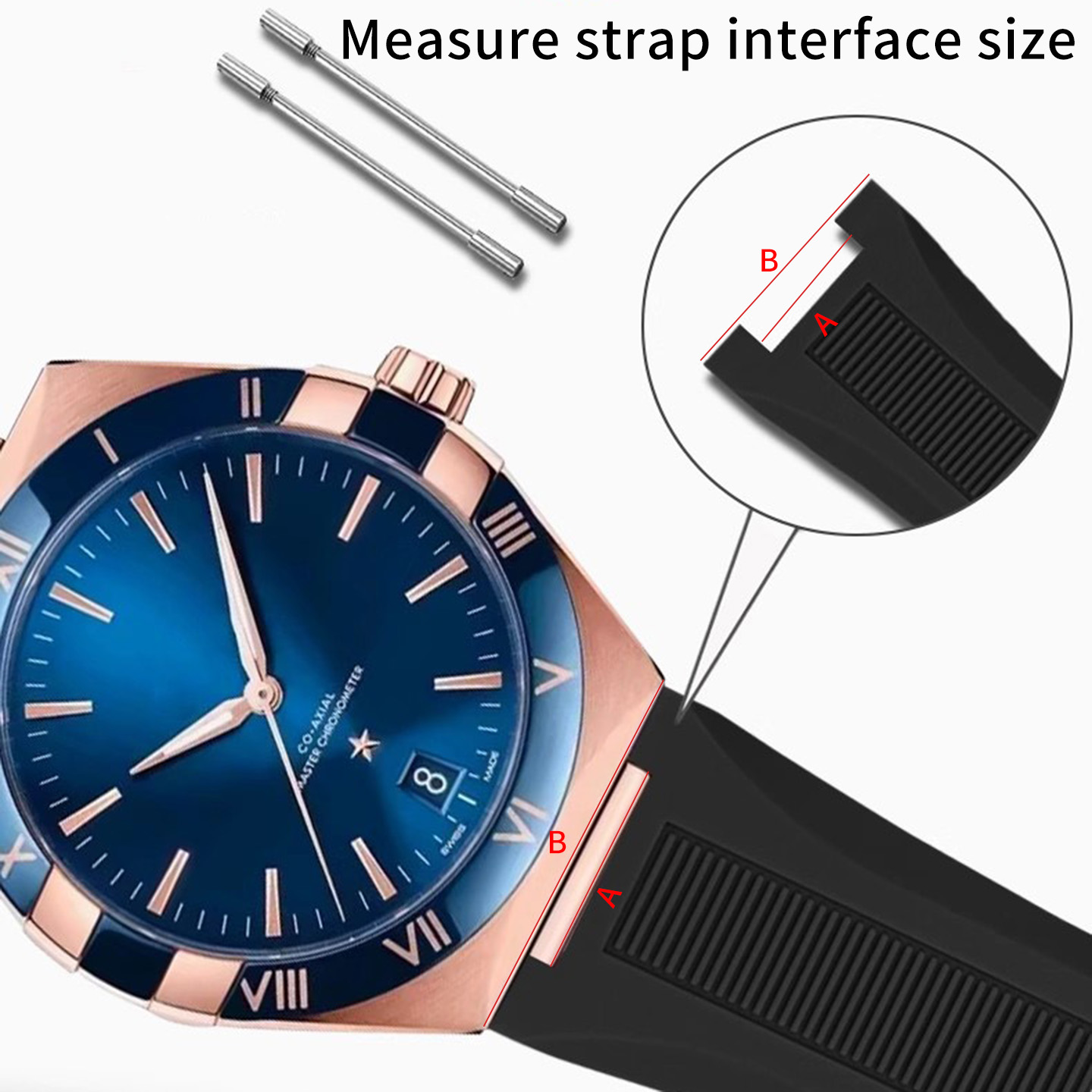 Notched สายนาฬิกายางซิลิโคนสํา - Omega Watch Constellation บทวิจารณ์และราคา