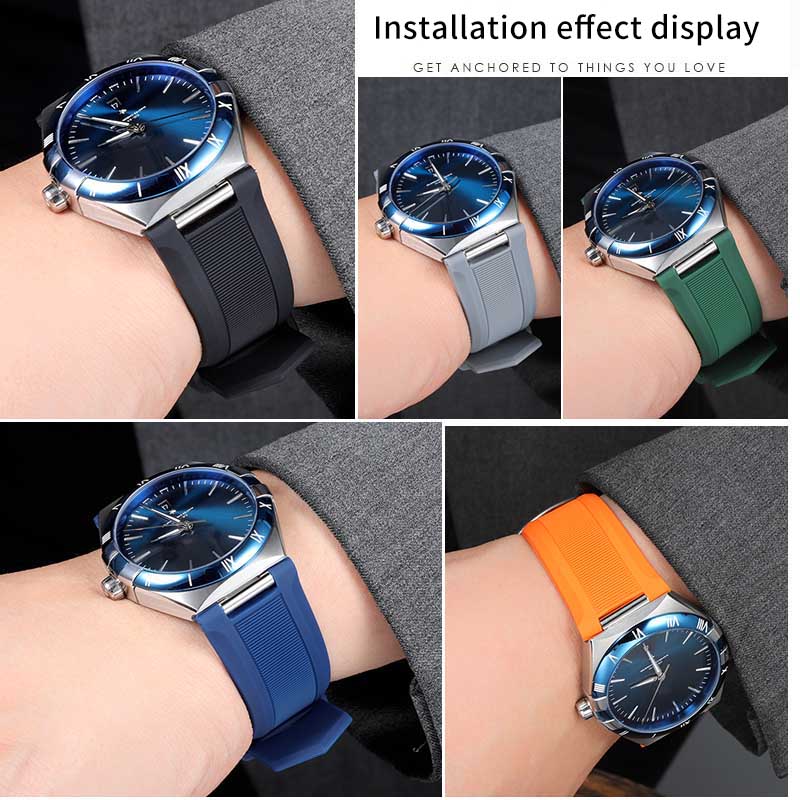 Notched สายนาฬิกายางซิลิโคนสํา - Omega Watch Constellation บทวิจารณ์และราคา