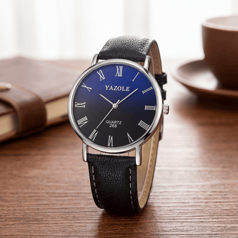 YAZOLE นาฬิกาควอทซ์สไตล์มินิมอ - Leather Watch Band Men บทวิจารณ์และราคา
