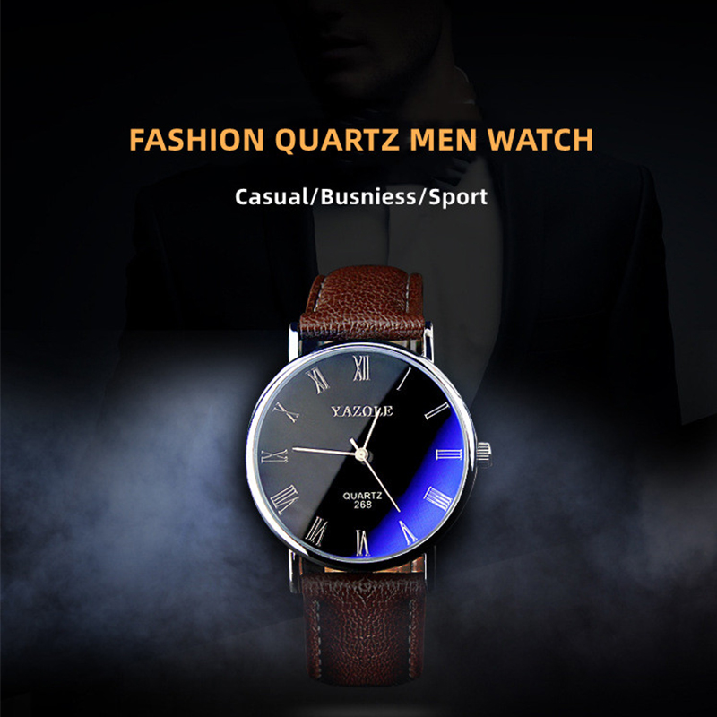 YAZOLE นาฬิกาควอทซ์สไตล์มินิมอ - Leather Watch Band Men บทวิจารณ์และราคา
