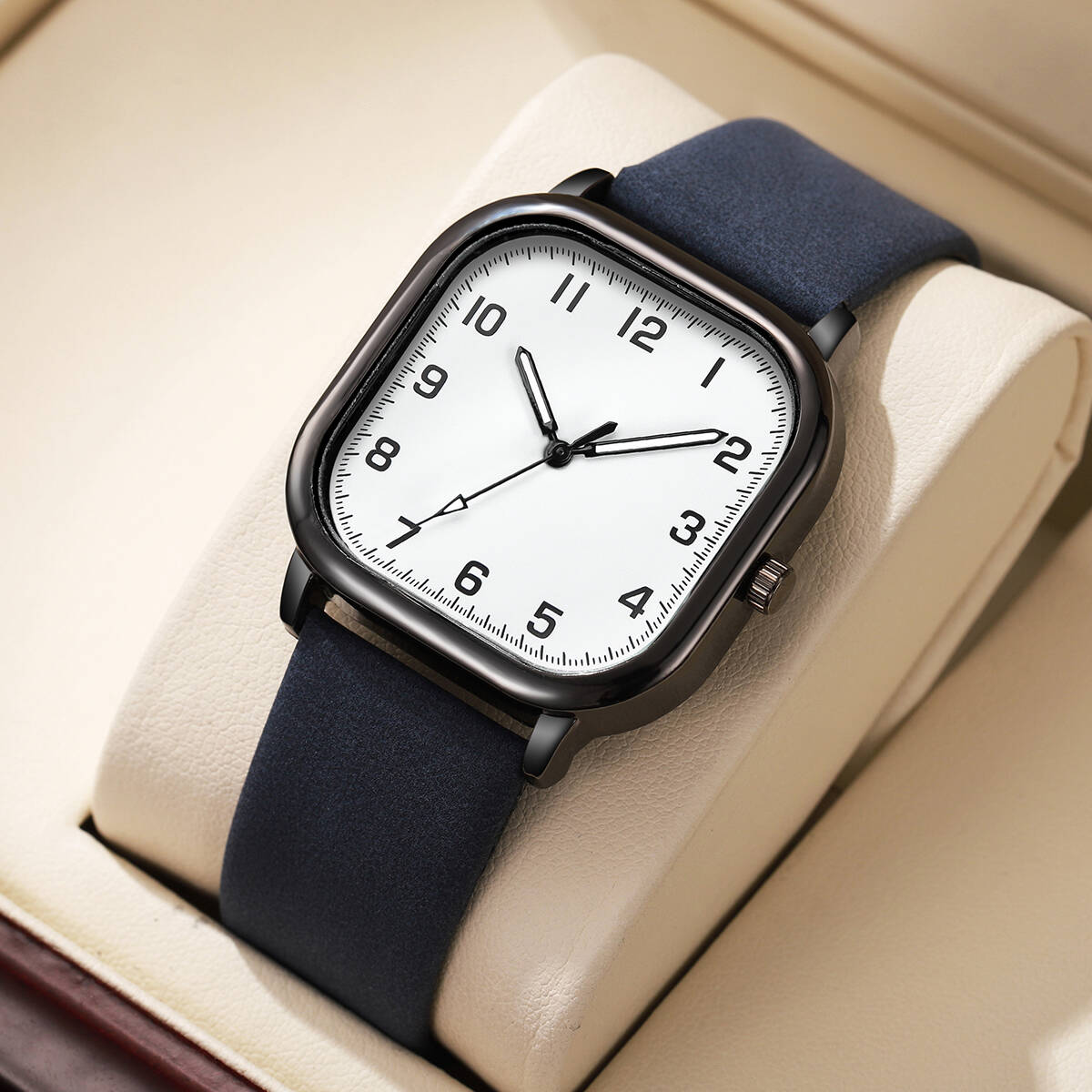 แฟชั่นผู้ชายธุรกิจนาฬิกาสแควร์ - Leather Watch Band Men บทวิจารณ์และราคา