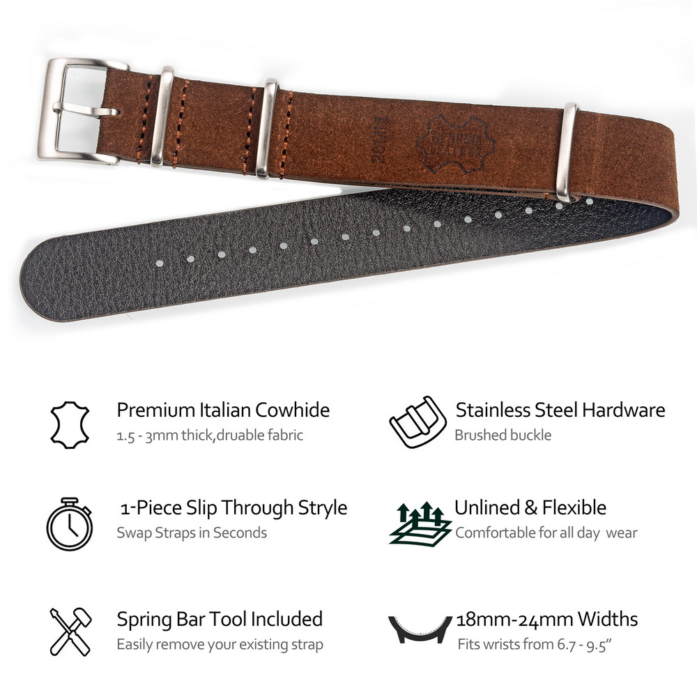 HEMSUT ของแท้นาฬิกาหนัง Band S - Tropic Strap Vintage บทวิจารณ์และราคา