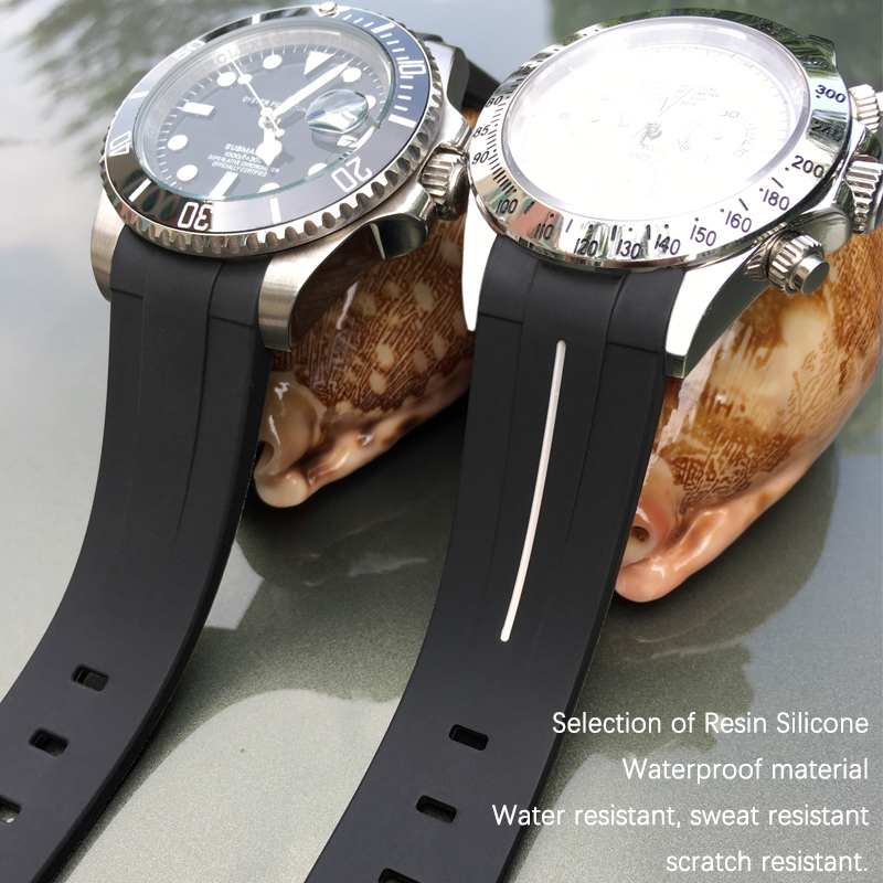 สายนาฬิกาซิลิโคนยาง19มม. 20มม. - Silicone Watch Band 22Mm บทวิจารณ์และราคา