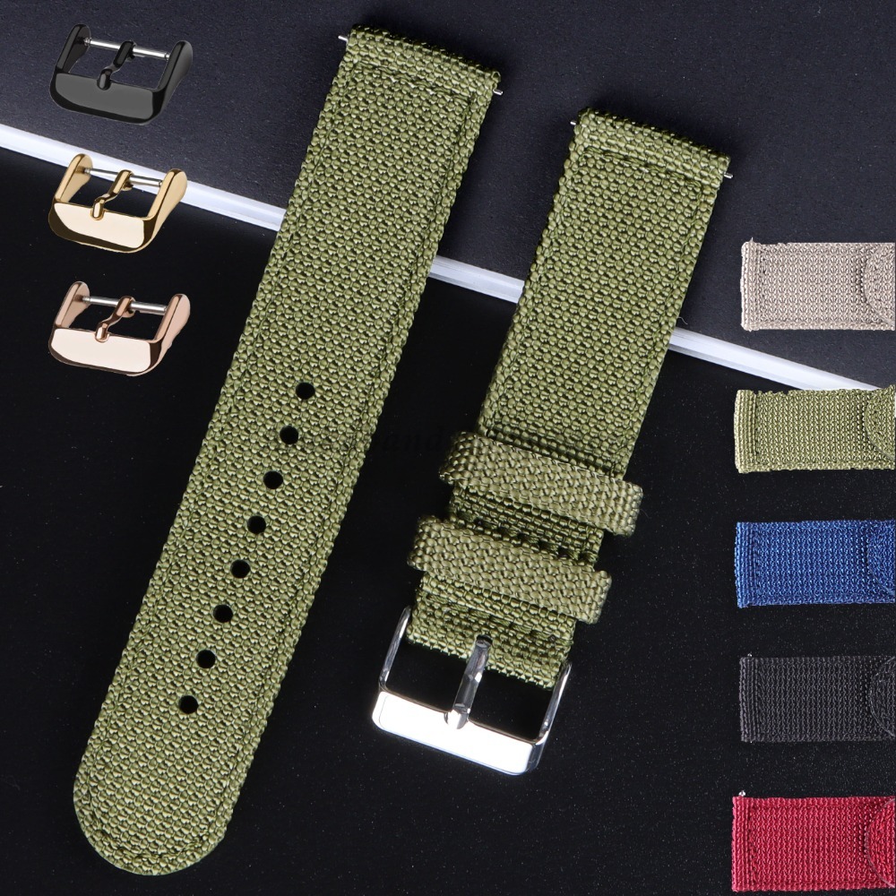 18 20 22 24 มม.ผ้าใบไนลอน QUIC - Nato Strap Nylon บทวิจารณ์และราคา