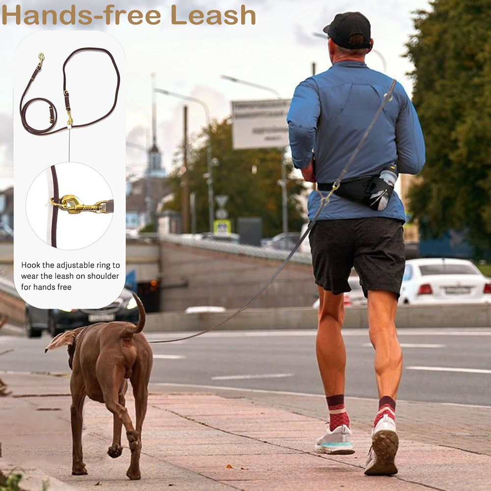 สายจูงสุนัขหนังแท้แบบมัลติฟังก - Leather Strap Quick Release บทวิจารณ์และราคา