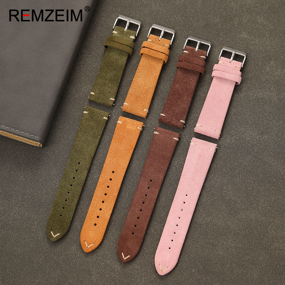 สายนาฬิกาหนังกลับแบบยูนิเซ็กซ์ - Suede Strap Watch บทวิจารณ์และราคา