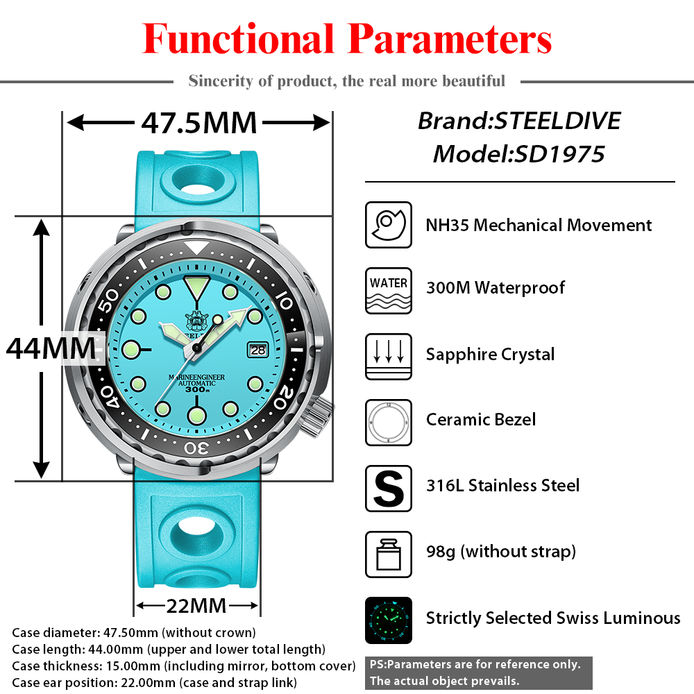 STEELDIVE SD1975 Mensนาฬิกาอัต - Citizen Watch Tsuyosa บทวิจารณ์และราคา