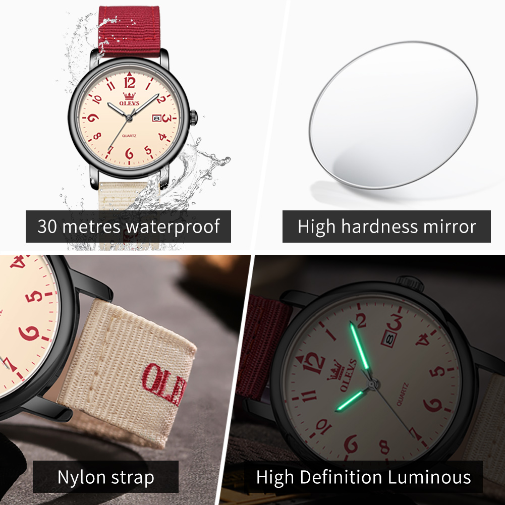 OLEVS แบรนด์ใหม่แฟชั่นนาฬิกาคว - Canvas Strap Watch บทวิจารณ์และราคา