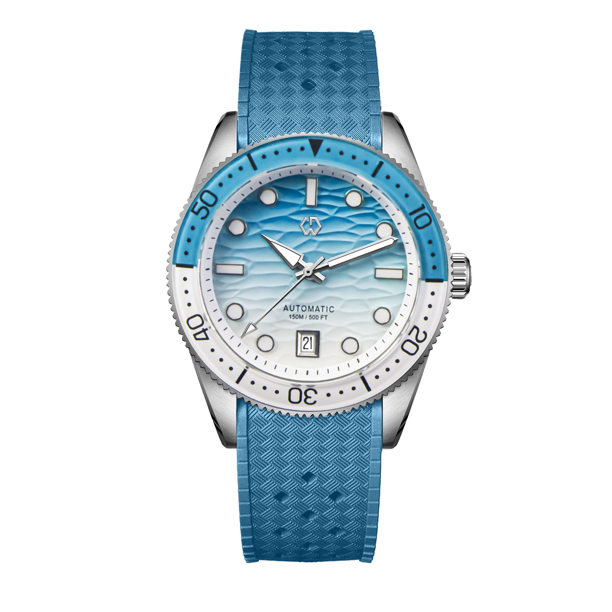 นาฬิกาดำน้ำ 40 มม. ลายเท็กซ์เจ - Rubber Strap Diver บทวิจารณ์และราคา