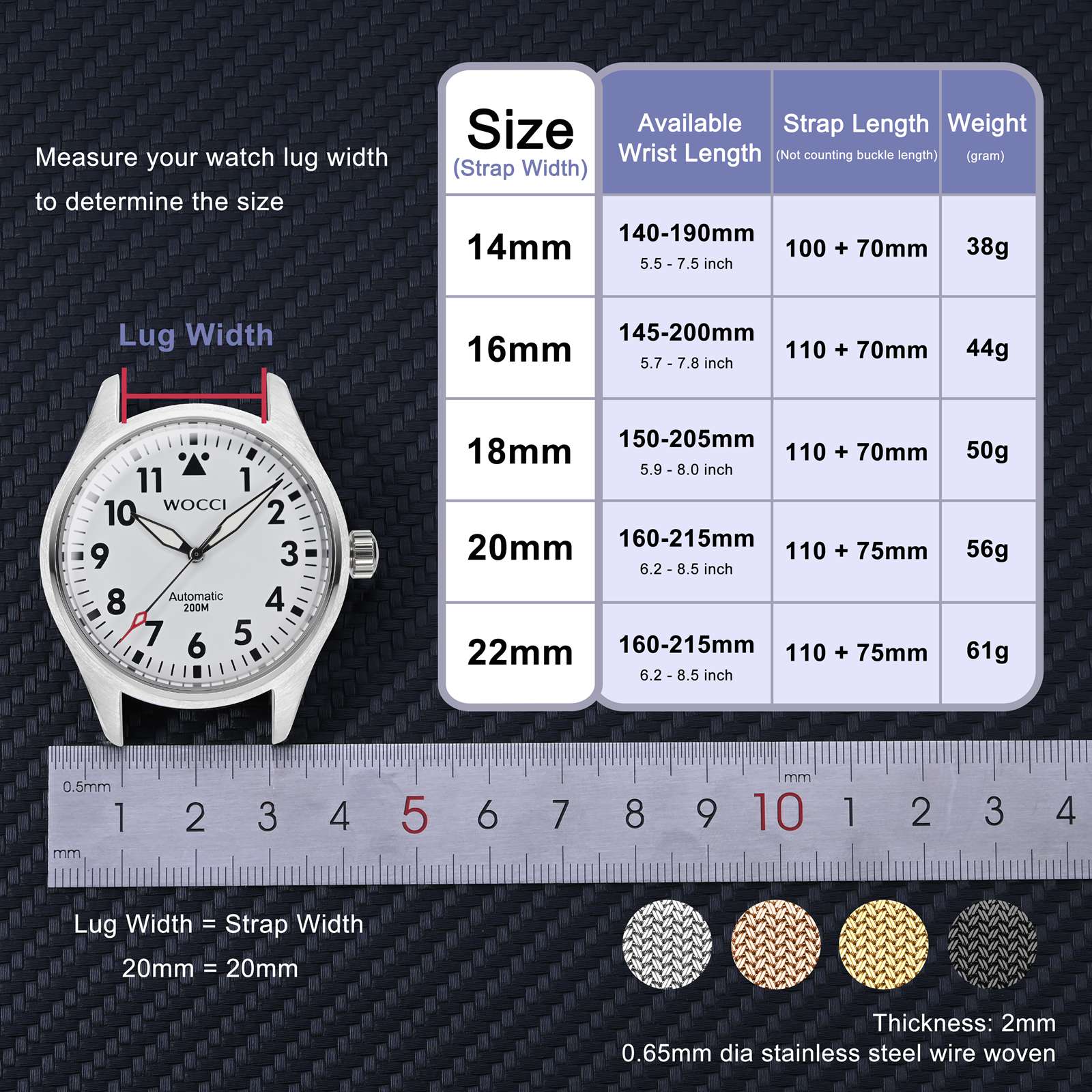 WOCCI Elite สายนาฬิกาโลหะ,ตาข่ - Mesh Strap Metal บทวิจารณ์และราคา