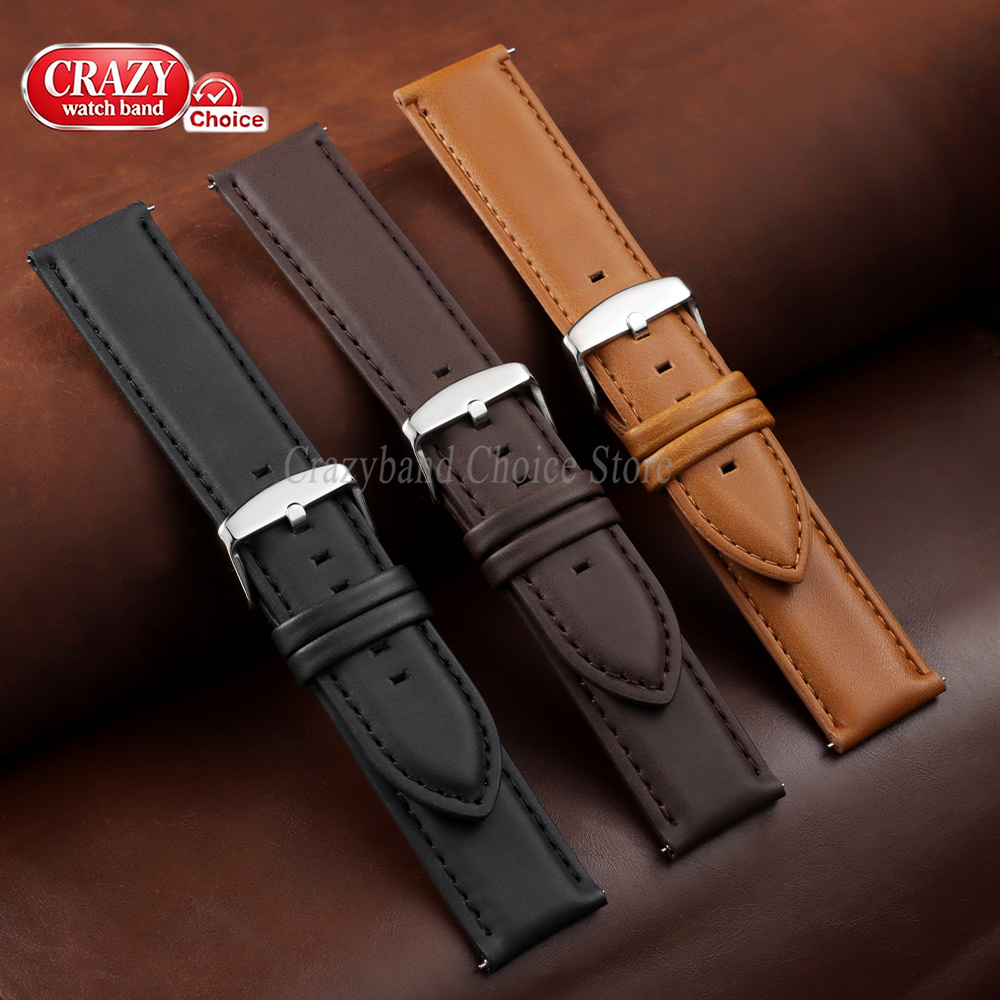 สายนาฬิกาหนังวัวเคลือบแว็กซ์ ข - Leather Strap Quick Release บทวิจารณ์และราคา