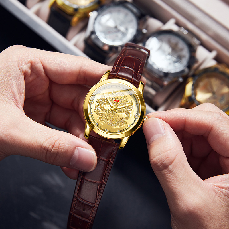 นาฬิกาควอตซ์ผู้ชาย สายหนัง นาฬ - Leather Watch Band Men บทวิจารณ์และราคา