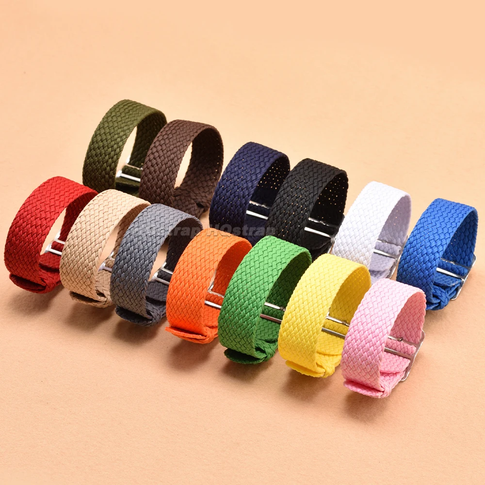สายนาฬิกาไนลอนทอ14มม. 16มม. 18 - Perlon Strap Woven บทวิจารณ์และราคา