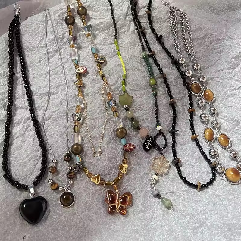 สร้อยคอหินไทเกอร์อายสไตล์โบฮีเ - Butterfly Clasp Deployant บทวิจารณ์และราคา