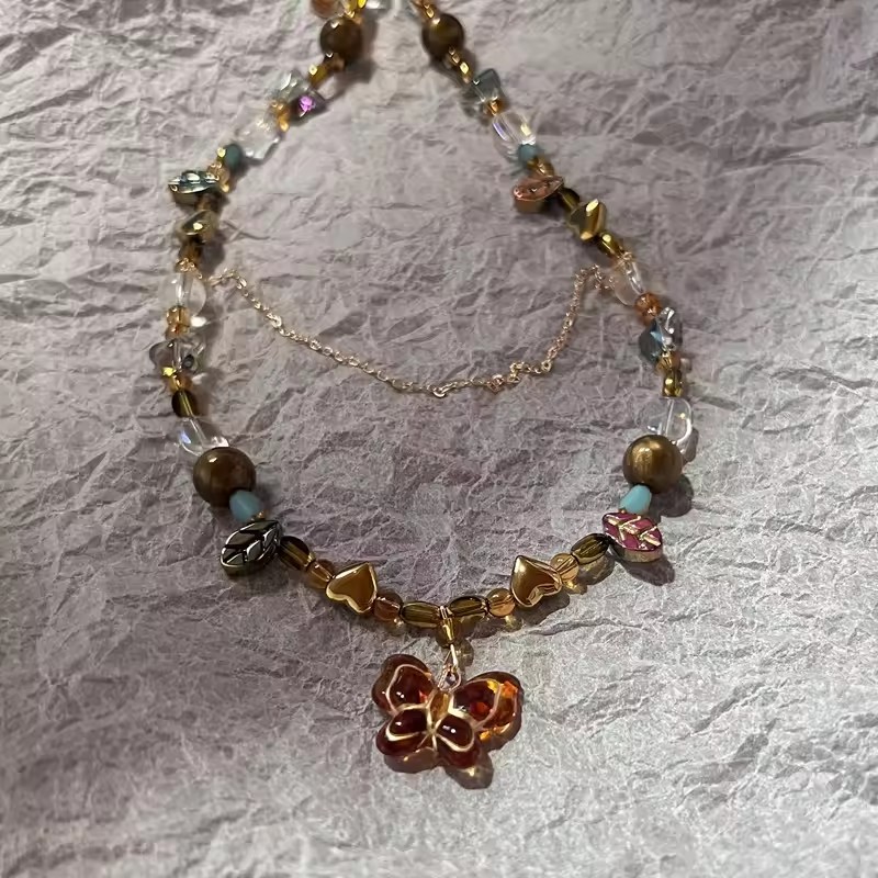 สร้อยคอหินไทเกอร์อายสไตล์โบฮีเ - Butterfly Clasp Deployant บทวิจารณ์และราคา