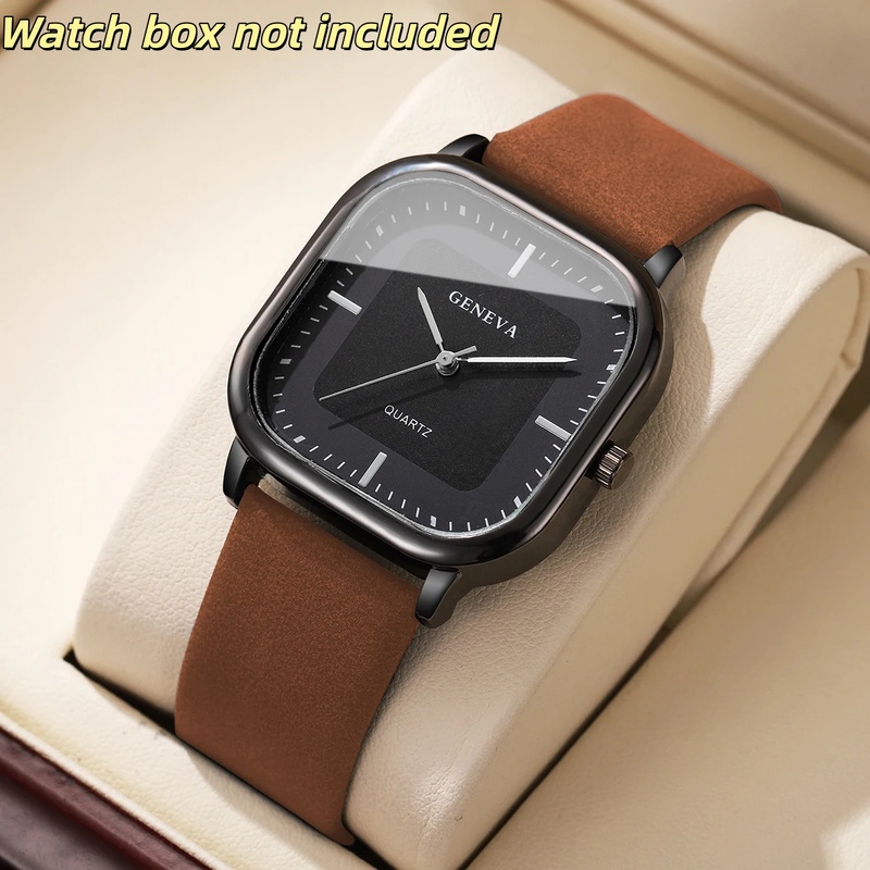 แฟชั่นนาฬิกาข้อมือผู้ชายหน้าปั - Leather Watch Band Men บทวิจารณ์และราคา